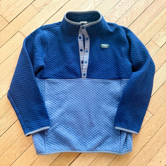 L.L. Bean Other - L.L. Bean Kids Two-Tone Blue Quilted Pullover Sweatshirt size large 14-16